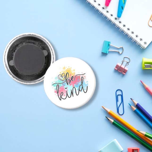 Colourful Be Kind Paint Splash Magnet (Send a positive message when you use this magnet with a note, photo or your child's artwork.)