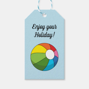 Colourful Beach Ball   Add your Text Gift Tags