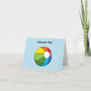 Colourful Beach Ball   Add your Text Thank You Card