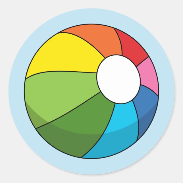Colourful Beach Ball Classic Round Sticker (Front)
