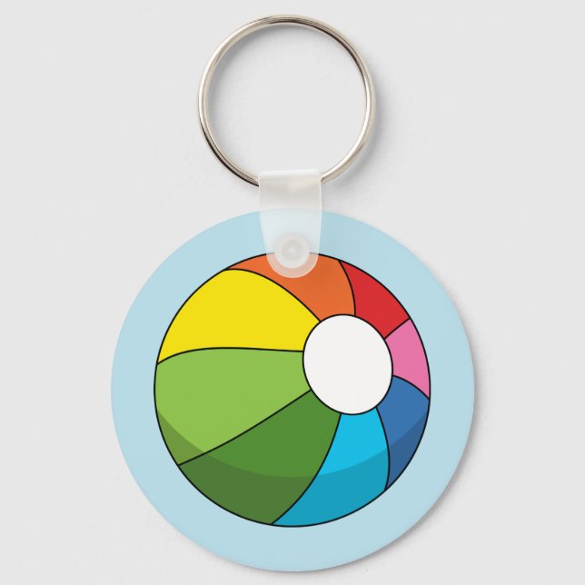 Colourful Beach Ball Key Ring (Front)