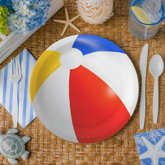 Colourful Beach Ball Paper Plate