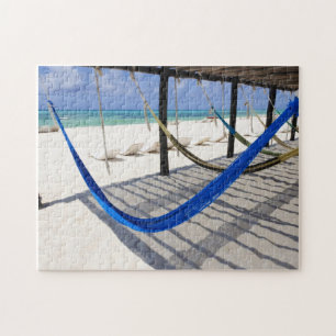 Colourful Beach Hammocks Cozumel Mexico Puzzle
