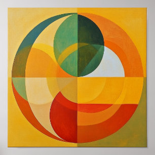 Colourful Beach House Decor Minimal Retro  Wall Ar