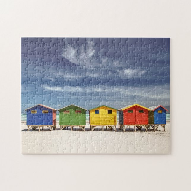 Colourful Beach Houses | Muizenberg, South Africa Jigsaw Puzzle (Horizontal)