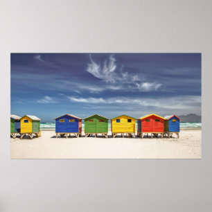 Colourful Beach Houses   Muizenberg, South Africa Poster