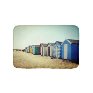 Colourful Beach Huts In The Sun Bath Mat