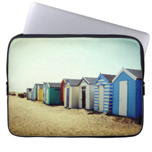 Colourful Beach Huts In The Sun Laptop Sleeve