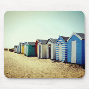 Colourful Beach Huts In The Sun Mouse Mat