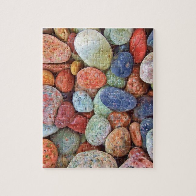 Colourful Beach Pebbles Smooth Stones Rocks Patter Jigsaw Puzzle (Vertical)