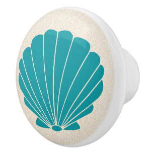 Colourful Beach Shell Scallop Drawer Knobs