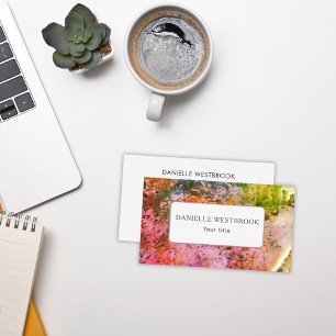 Colourful Beach Stone Red Pink Green Business Card