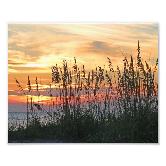 Colourful Beach Sunset Photo Print (Front)
