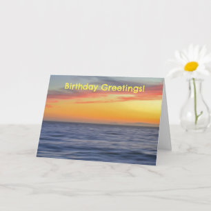 Colourful Beach Sunset Pretty Birthday Card