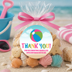 Colourful Beach Theme (Beach Ball) Classic Round Sticker