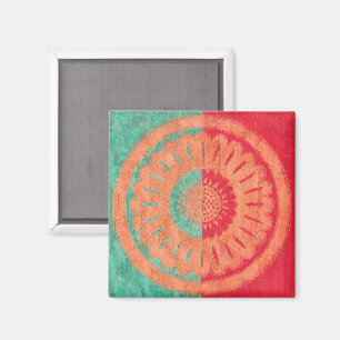 Colourful Beach Towel Flower Design Magnet