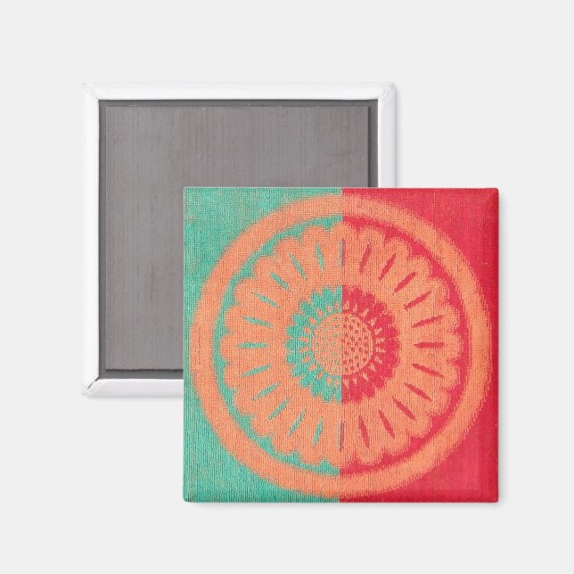 Colourful Beach Towel Flower Design Magnet (Front/Back)