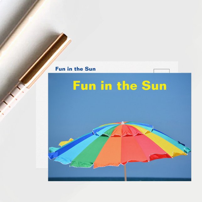 Colourful Beach Umbrella Postcard (Creator Uploaded)
