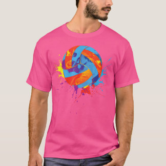 Colourful Beach Volleyball Colorsplash Setter Play T-Shirt