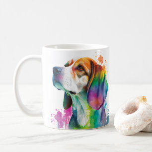 Colourful Beagle Dog  Pet Coffee Mug, Cup