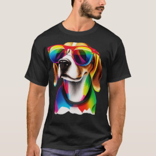 Colourful Beagle wearing sunglasses 2 T-Shirt