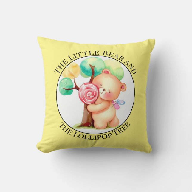 Colourful Bear Nursery Throw Pillow (Front)