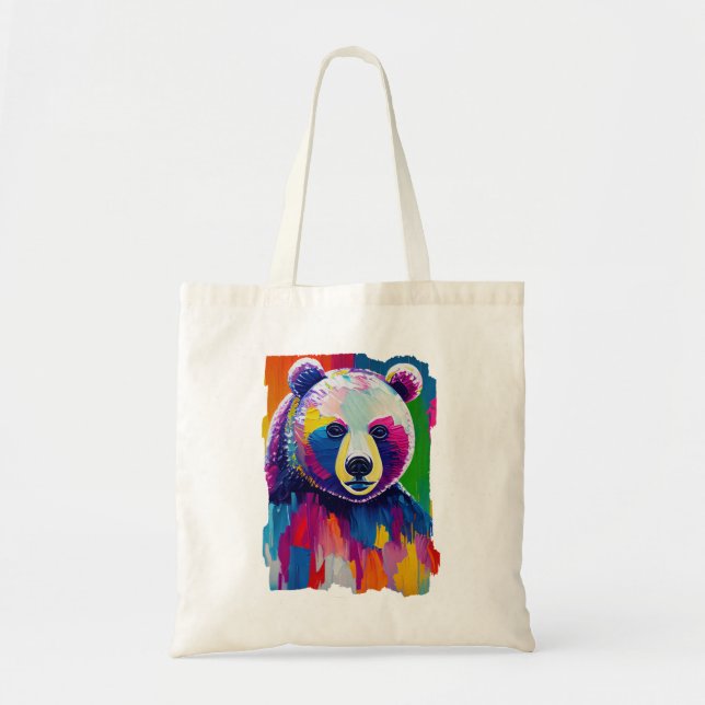 Colourful Bear Portrait Tote Bag (Front)