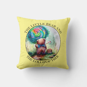 Colourful Bear Watercolor Nursery Throw Pillow