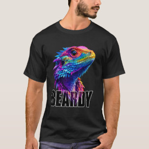 Colourful Bearded Dragon Beardy Face Lizard Lover T-Shirt