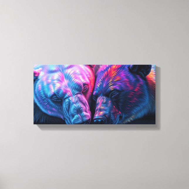Colourful bears canvas print (Front)
