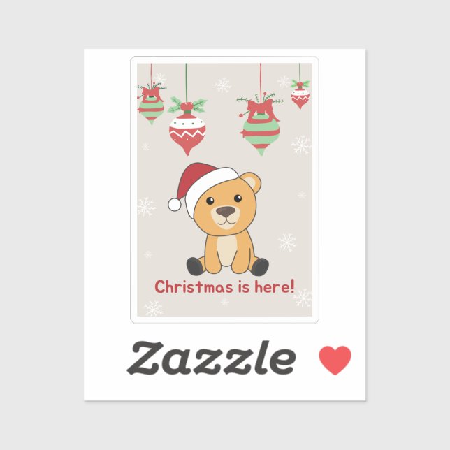 Colourful Bears Merry Christmas Winter Animals Bea (Sheet)