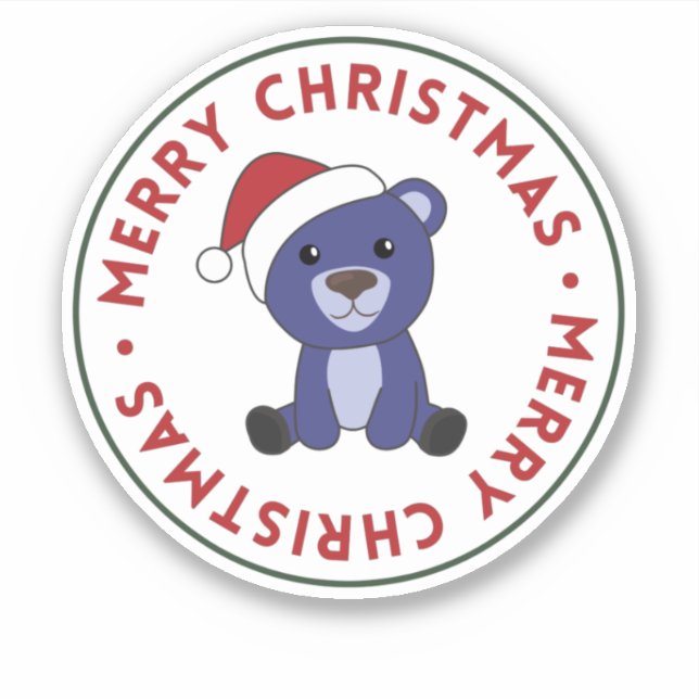 Colourful Bears Merry Christmas Winter Animals Bea (Front)