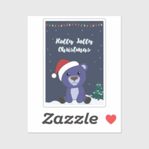 Colourful Bears Merry Christmas Winter Animals Bea
