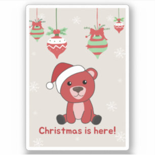 Colourful Bears Merry Christmas Winter Animals Bea