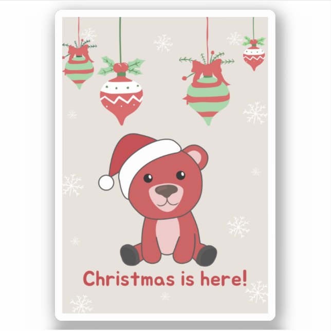 Colourful Bears Merry Christmas Winter Animals Bea (Front)