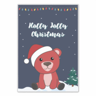 Colourful Bears Merry Christmas Winter Animals Bea