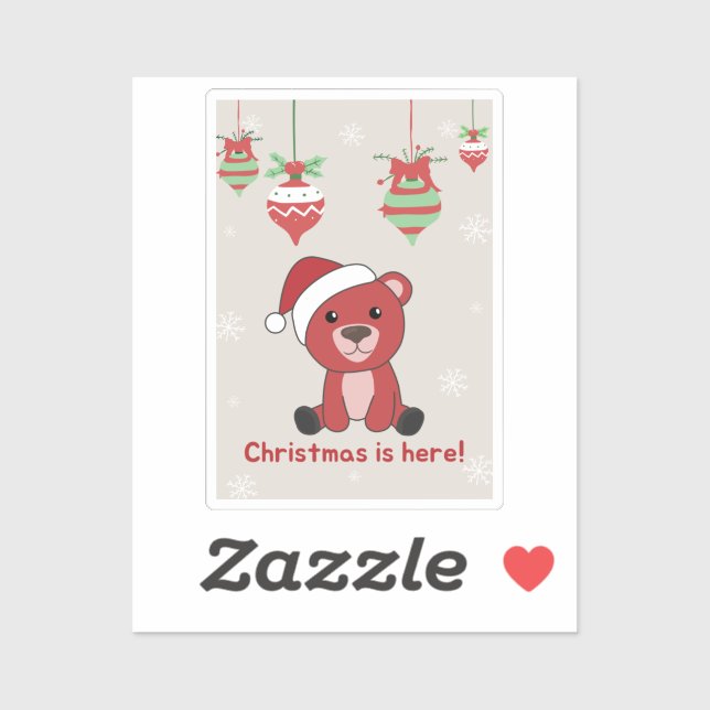 Colourful Bears Merry Christmas Winter Animals Bea (Sheet)