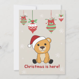 Colourful Bears Merry Christmas Winter Animals Bea Holiday Card