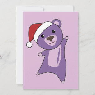 Colourful Bears Merry Christmas Winter Animals Bea Holiday Card