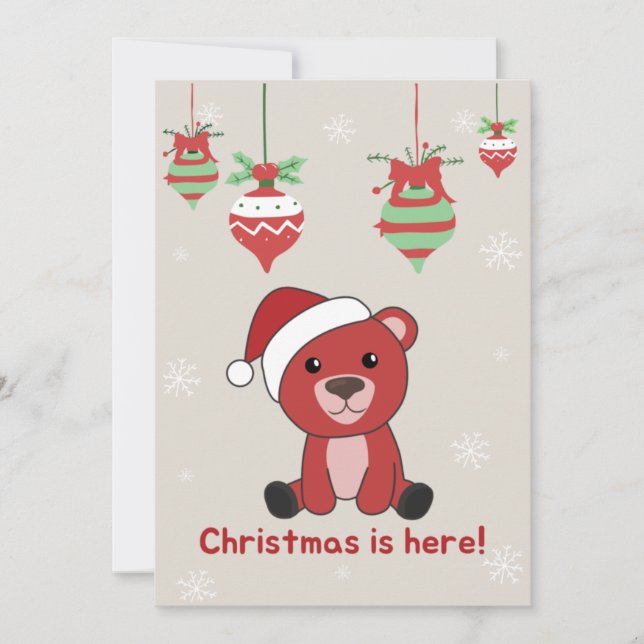 Colourful Bears Merry Christmas Winter Animals Bea Holiday Card (Front)