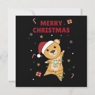 Colourful Bears Merry Christmas Winter Animals Bea Invitation