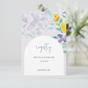 Colourful Beautiful Boho Lilac Floral Watercolor Enclosure Card