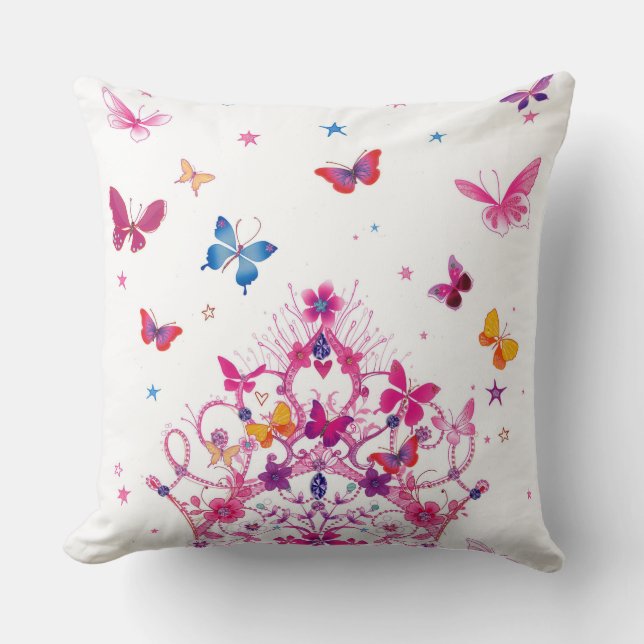 Colourful Beautiful Butterflies  little baby showe Cushion (Front)