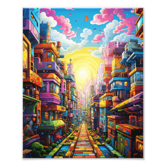 Colourful Beautiful City Photo Print