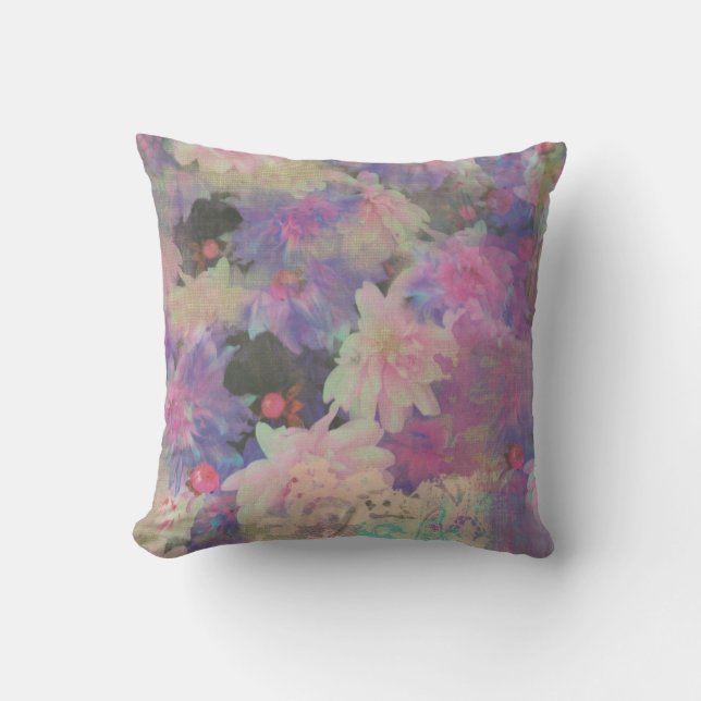 colourful beautiful flower decorative pillow (Front)