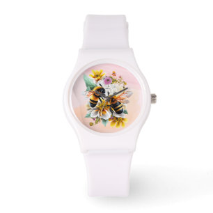 colourful bees and flowers watch