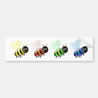 Colourful Bees Bumper Sticker