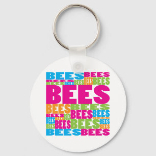 Colourful Bees Key Ring