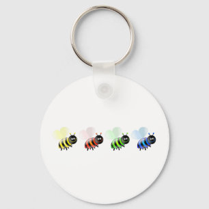 Colourful Bees Key Ring