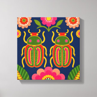 Colourful Beetle Wall Art Canvas Print – Symmetric